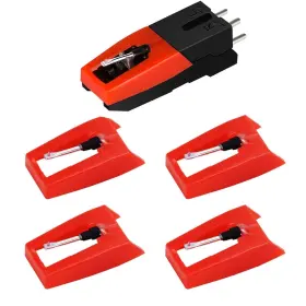 Banpa 682365962591 Record Player Needle 1 Pc Cartridge With 4 Pcs Diamond Stylus