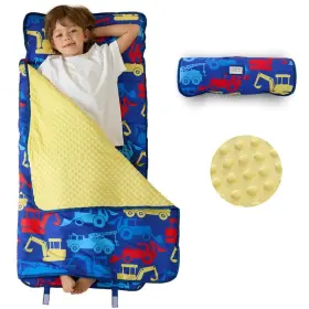 B0cxxdj21d Beeweed Toddler Nap Mat Rollup Design Kid Sleeping With Removable Pillow &