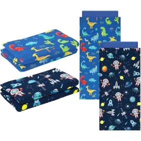 B0d7vnz2wr Croblissful 2x Dinosaurs Nap Mat Cover Boys Girls Sewn Flap Design Blue Kids 45 Inch