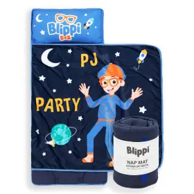B09xrdzyjg Jay Franco Kids Nap Mat With Pillow And Blanket - Soft 46 Inch X20 Microfiber Blippi Bl