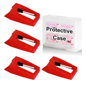 Jukfita 752771855265 4 Pcs Replacement Record Player Needle Ruby Stylus For Most Vinyl Players