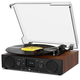 Jungle Monster Te-103bn Vinyl Record Player With Built-in Speaker Bluetooth Turntable Usb Record