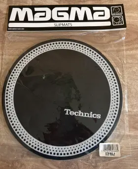 60666 Magma Technics Slipmats Pair Strobe 3 Silver / Black Original Brand New