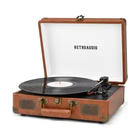 Jm-101 Retroaudio Vinyl Record Player 3-speed Bluetooth Portable Suitcase Records Pla... Fast Ship