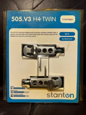 Stanton 049292251844 505.v3 H4 Twin Mix Scratching Cartridge Vintage Dj Needles/headshells