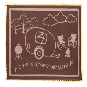 B0956mrtht Stylish Camping Led Illuminated Patio Mat - Reversible Rv Home Brown/beige