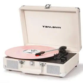 Tanlanin Te-001dwt Record Player With Enhanced Speakers 3-speed Bluetooth Suitcase Portable Viny