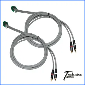 1210 Technics1200s.com 607052996734 6 Ft Pair Gray Technics 1200 6ft Rca Rcas - Neutrik Gold Internal Gnd