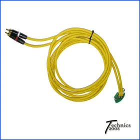 1210 Technics1200s.com 607052996741 6 Ft Yellow Technics 1200 6ft Rca Rcas - Neutrik Rean Gold Internal Gnd