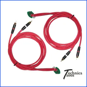 1210 Technics1200s.com 607052996758 6 Ft Pair Red Technics 1200 6ft Rca Rcas - Neutrik Gold Internal Gnd