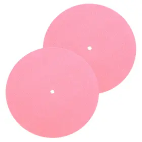 Uxcell 609044444926 2 Pcs Record Player Mat 7 Inch Turntable 3mm Felt Pad Pink