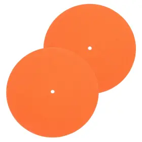 Uxcell 609044444957 2 Pcs Record Player Mat 7 Inch Turntable 3mm Felt Pad Orange
