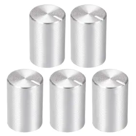 Uxcell A19091600ux0540 5pcs Potentiometer Knob Knurled Shaft Silver 10mmx15mm Tone