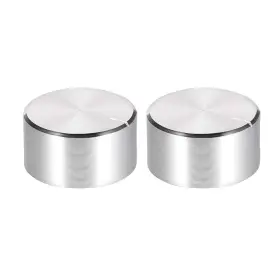 Uxcell A19091600ux0569 2pcs Potentiometer Knob Knurled Shaft 25mmx13mm Silver Tone