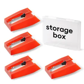 B0f7qmn134 Voltrish 4-pack Record Player Needles For Crosley Victrola Turntables - Ruby Stylus