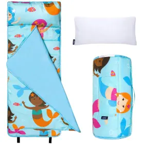 B06vw8lkpf Wildkin Kids Microfiber Nap Mat With Pillow - Mermaid School/travel