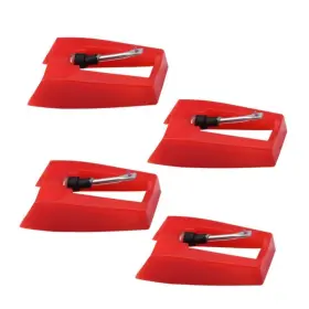 Ywhomal 43528-39555 4 Pack Ruby Record Player Needle Turntable Stylus Replacement For Ion Red
