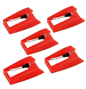Zentect Hu-xi-201 Record Player Needles Replacement 5 Pack Turntable Needle Red