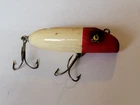Vintage South Bend Baby? Bass-oreno Red White Wood Fishing Lure 3". Price: $21.00.