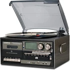 Vintage 9-IN-1 Bluetooth Vinyl Record Player With Cd, Cassette & Radio Black New. Price: $199.99.