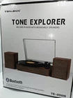 Tanlanin Tone Explorer Turntable W/ Speakers Bluetooth TE-2028 Open Box. Price: $179.99.
