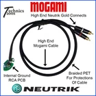 4FT Technics 1200 1210 Mogami Rca Phono Cable Neutrik Gold Tip Internal Gnd Pcb New. Price: $59.99.