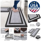 Set Of 2 Anti-fatigue Non-skid Kitchen Mats Superior Comfort In Black & Gray New. Price: $83.99.