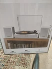 Tanlanin Tone Explorer Turntable W/ Speakers Bluetooth White TE-2028 Open Box. Price: $75.00.