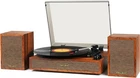 Vinyl Record Player With External Speakers, 3 Speed Bluetooth Light Brown New. Price: $172.99.